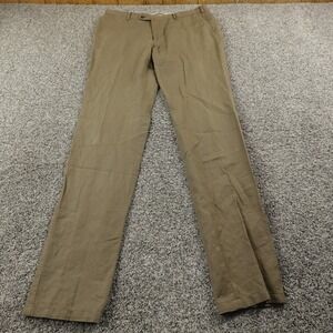 Suit Supply Pants Mens 38X37 Brown Linen Cotton Chino Dress Trouser Slacks Flat